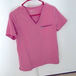 Figs women’s scrub chalk pink Catarina top xs & Zamora jogger pants petite xs